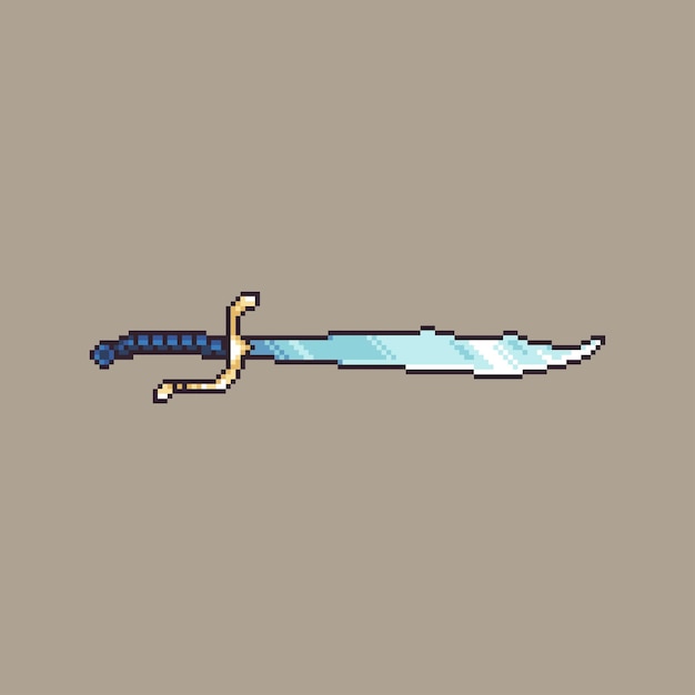 Vector de ilustración editable de Pixel art falchion para gráficos de carteles de activos de juegos de desarrollo de juegos