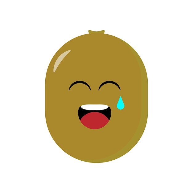 Vector de ilustración de emoticon de kiwi Ilustración de kiwi aislado en fondos blancos
