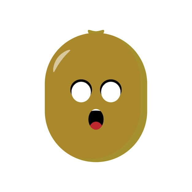 Vector de ilustración de emoticon de kiwi Ilustración de kiwi aislado en fondos blancos