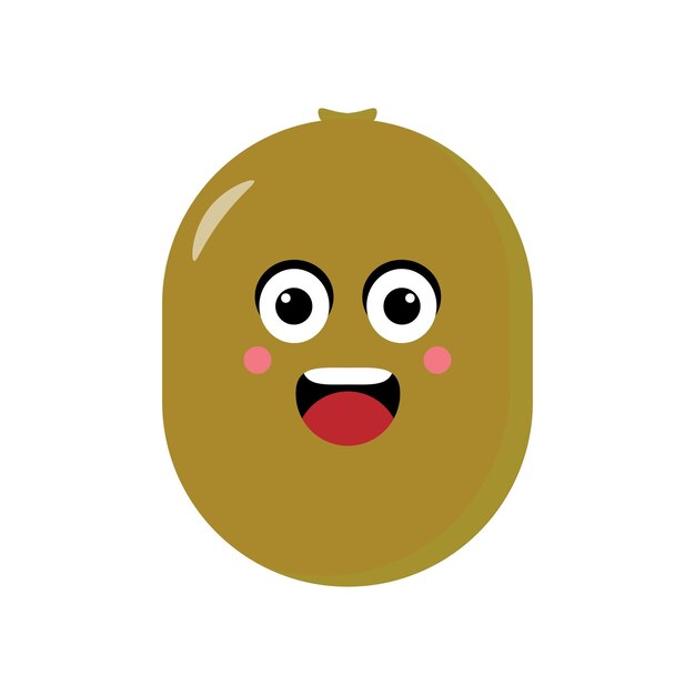 Vector de ilustración de emoticon de kiwi Ilustración de kiwi aislado en fondos blancos