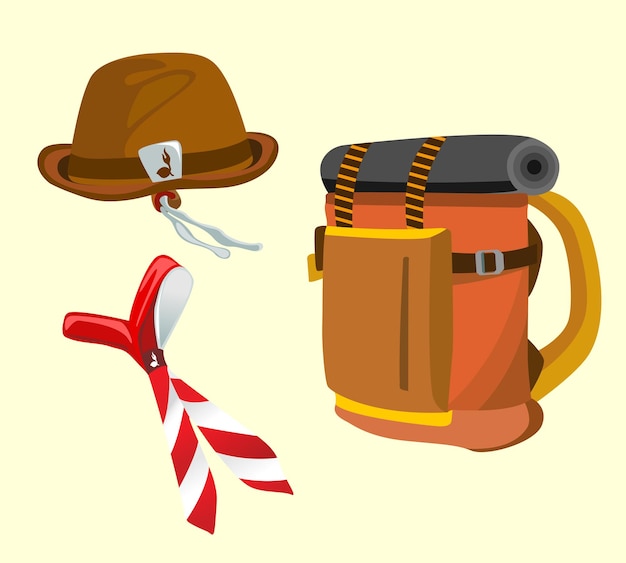 Vector de ilustración de engranaje Scout para día de exploración.jpg