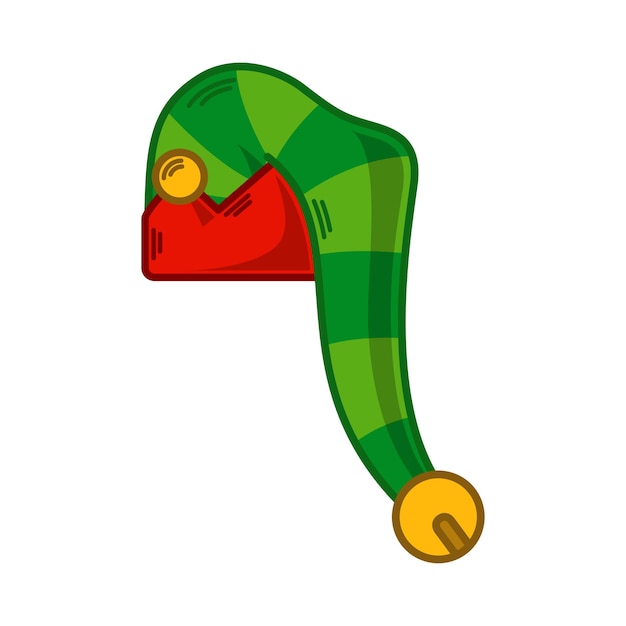 Vector de ilustración eps 10 de sombrero de duende verde de dibujos animados