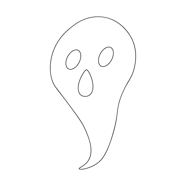 Vector de ilustración fantasma aislado sobre fondo blanco. Vector de arte de línea de Halloween.