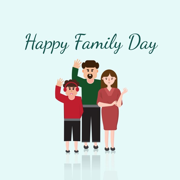 Vector de ilustración de feliz día de la familia
