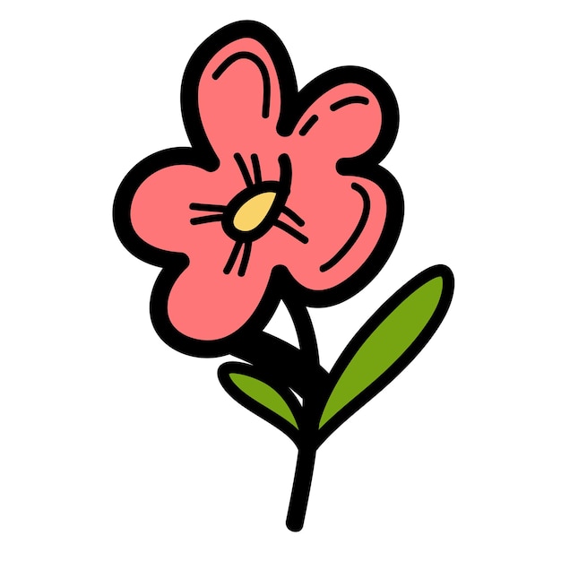 Vector de ilustración de flor dibujada a mano