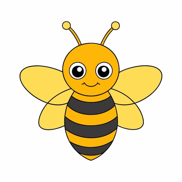 vector y ilustración en fondo blanco de abeja