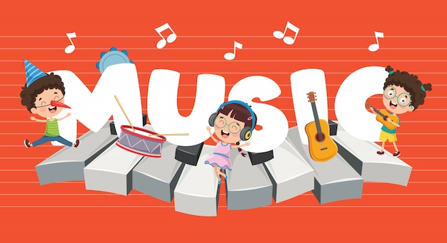 Vector ilustración de fondo de música de los niños