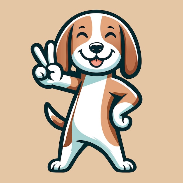 Vector de ilustración del gesto de paz de Beagles