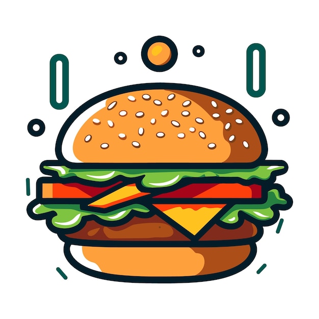 Vector de ilustración de hamburguesa