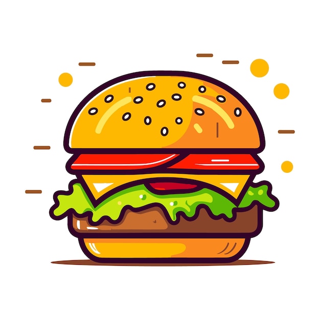 Vector de ilustración de hamburguesa