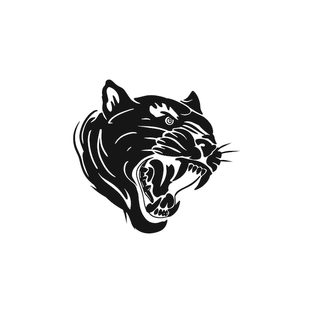 Vector de ilustración hecho a mano de Head Puma Cat Classic