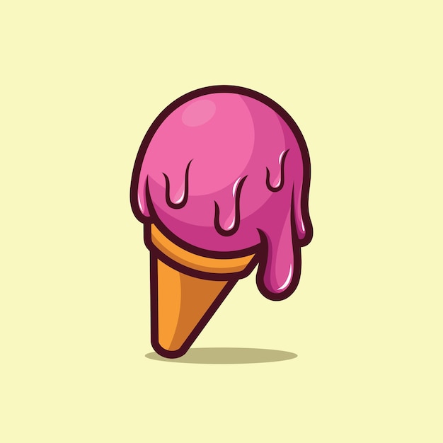 Vector de ilustración de helado derretido