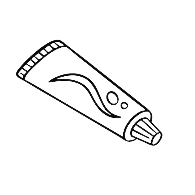 Vector de ilustración de higiene personal con tubo cerrado de crema o pasta de dientes