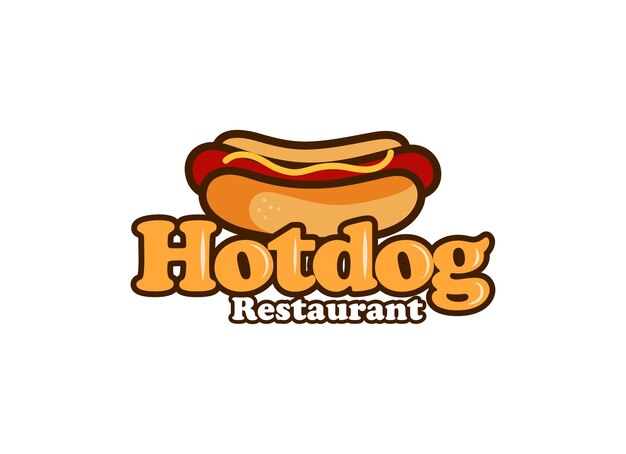 Vector de ilustración de hotdog Plantilla de diseño de logotipo de restaurante de comida rápida y hotdog