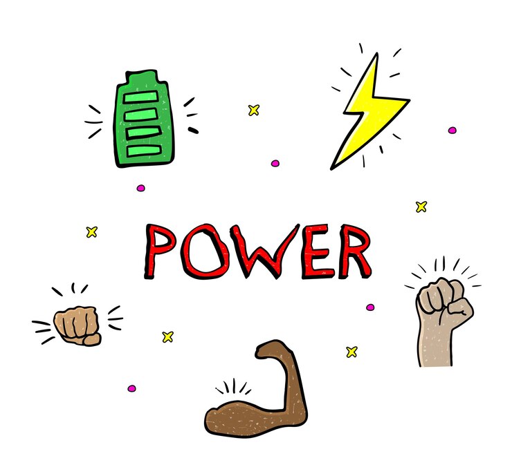 Vector vector de ilustración del icono de energía y lucha dibujado a mano