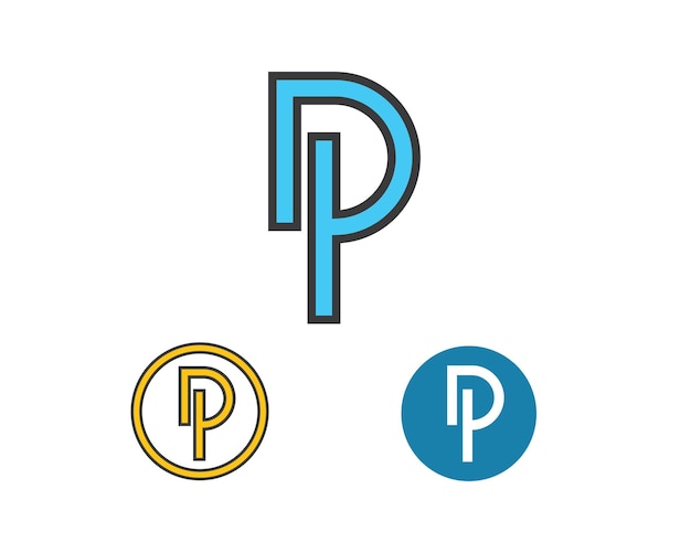 Vector de ilustración de icono de logotipo de letra Dp