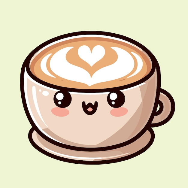 Vector de ilustración de imágenes prediseñadas de café con leche