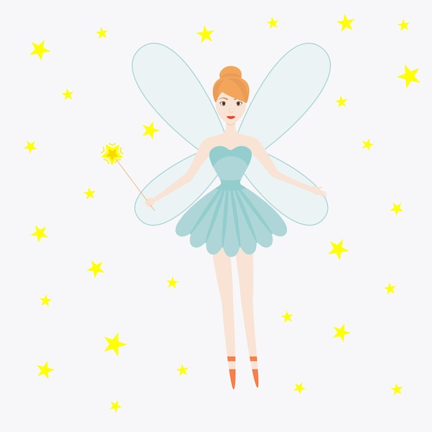 Vector ilustración infantil Hada hechicera princesa Diseño