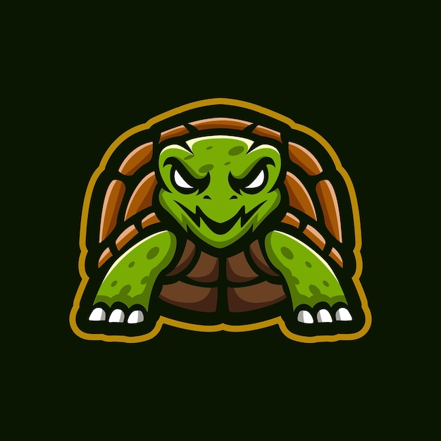 Vector de ilustración de juego de logotipo de mascota de tortuga