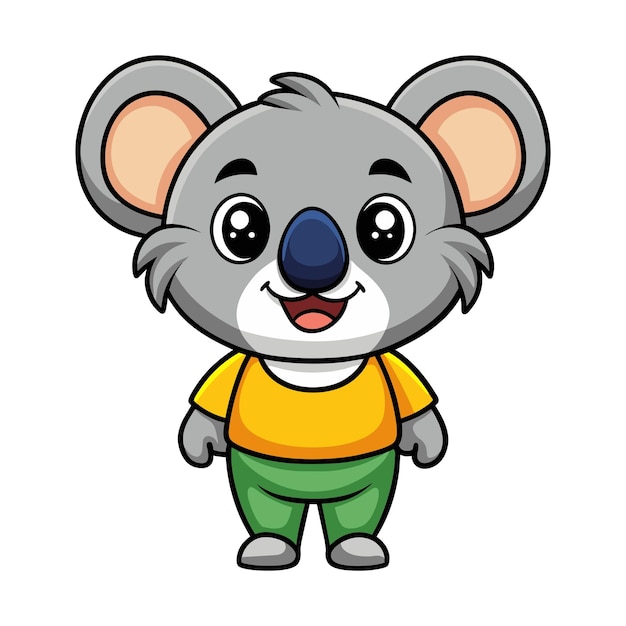 Vector de la ilustración del koala de dibujos animados en blanco
