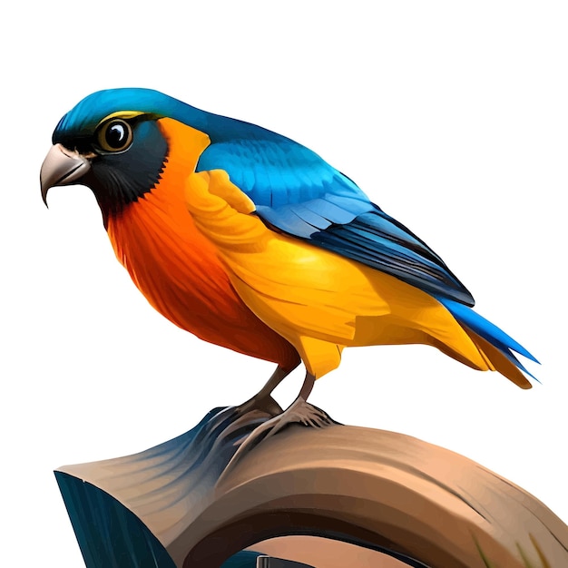 Vector ilustración lindo guacamayo dibujos animados sentado en la rama