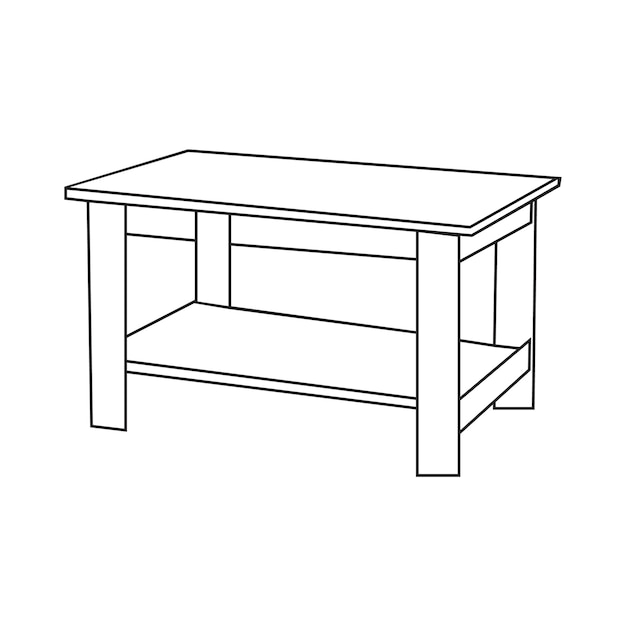 Vector de ilustración de la línea de la tabla