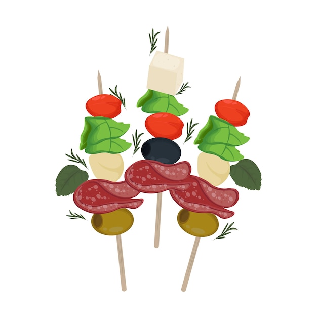 Vector de ilustración del logotipo Antipasti Antipasto Skewers