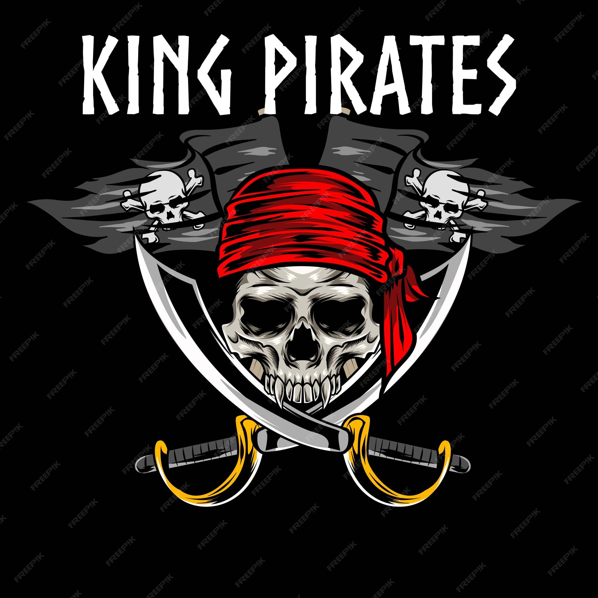 Vector de ilustración de logotipo de calavera de piratas