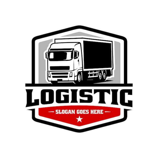 vector de la ilustración del logotipo del camión remolque de carga
