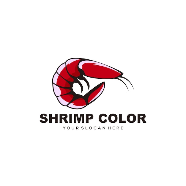 vector de ilustración de logotipo colorido de camarones