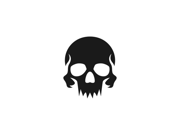 Vector de ilustración del logotipo del cráneo Vector de icono espeluznante del fantasma del cráneo