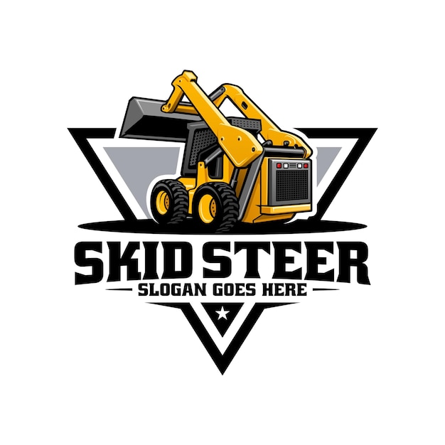 Vector de la ilustración del logotipo del equipo pesado de deslizamiento