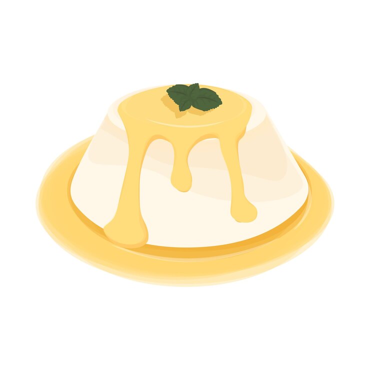 El vector de ilustración del logotipo es el postre Lemon Panna cotta