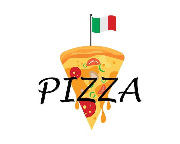 Vector de ilustración de logotipo de icono de pizza
