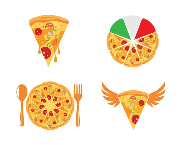 Vector de ilustración de logotipo de icono de pizza