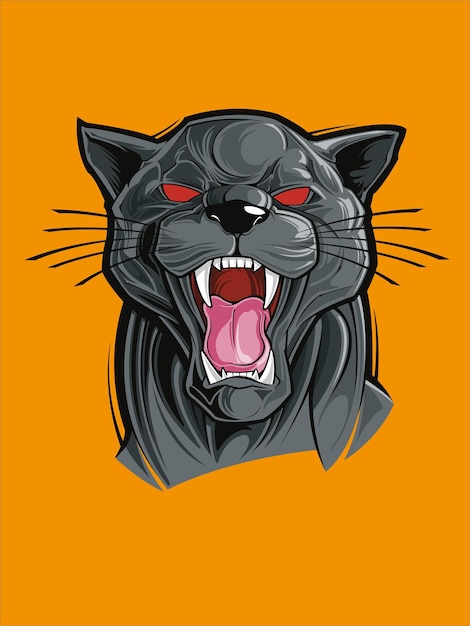 Vector de ilustración del logotipo de la mascota de la pantera