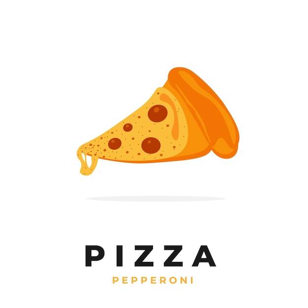 Vector de ilustración de logotipo de una rebanada de pizza de pepperoni