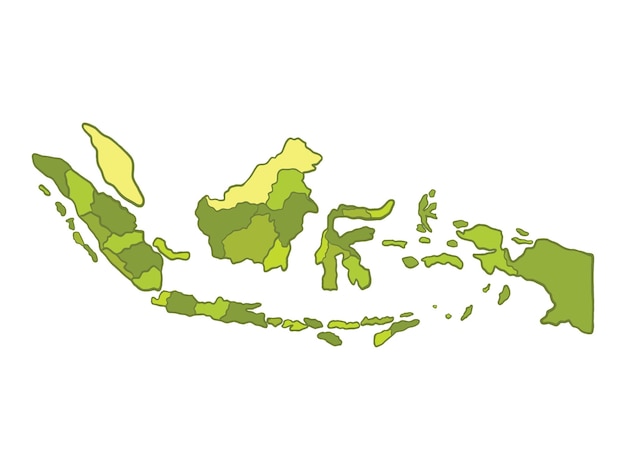 Vector vector de ilustración de mapa de país de indonesia