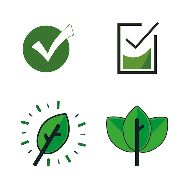 Vector de ilustración de la marca de control de calidad verde