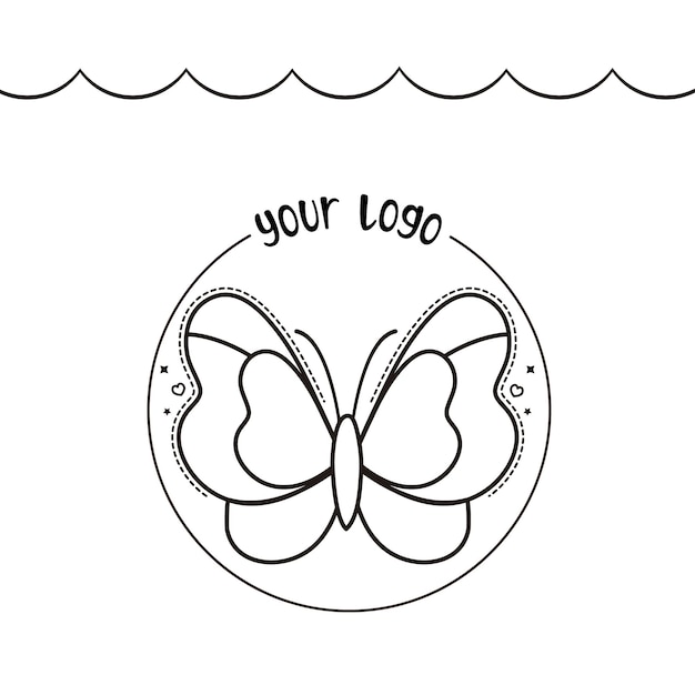 Vector de ilustración de la mariposa del logotipo