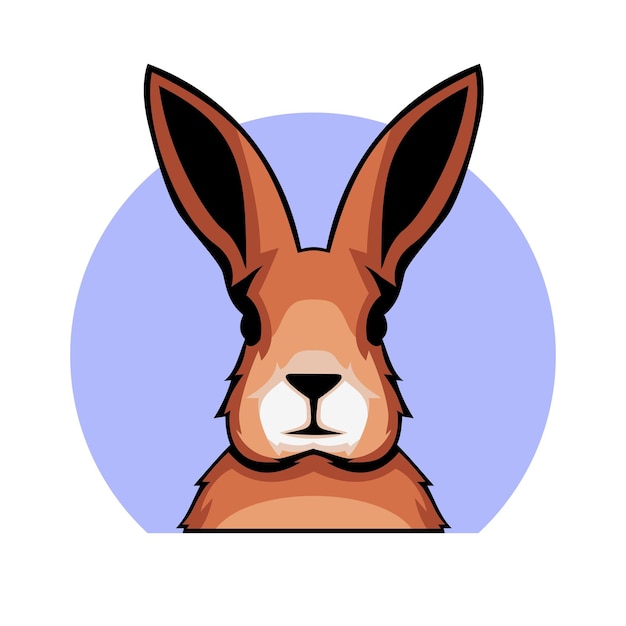 Vector de ilustración de mascota de conejo para plantilla de diseño de logotipo