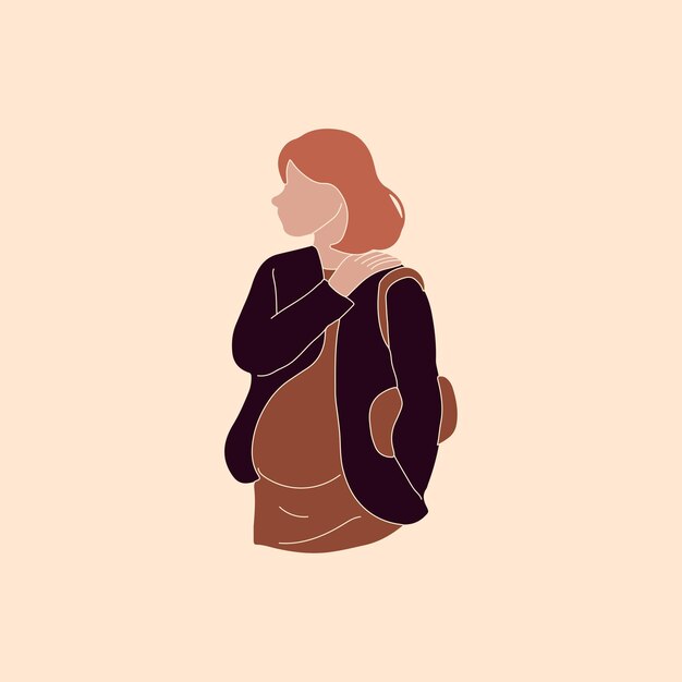 Vector una ilustración moderna sobre el embarazo y la maternidad