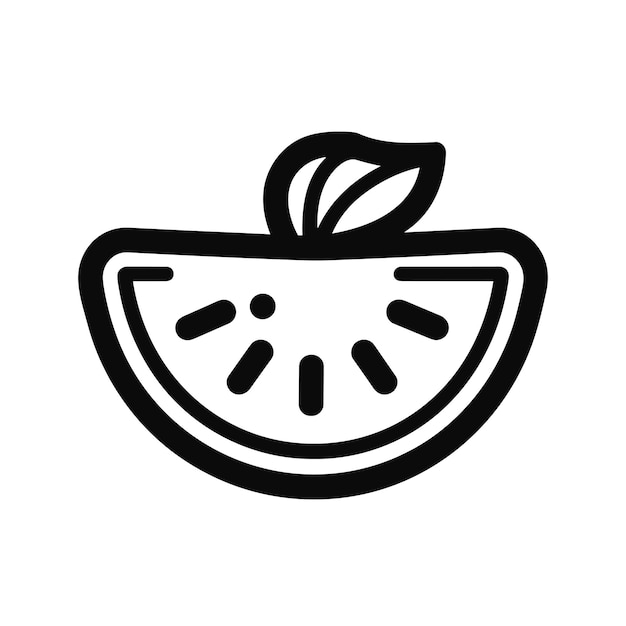 Vector de una ilustración monocromática de una fruta creada utilizando gráficos vectoriales