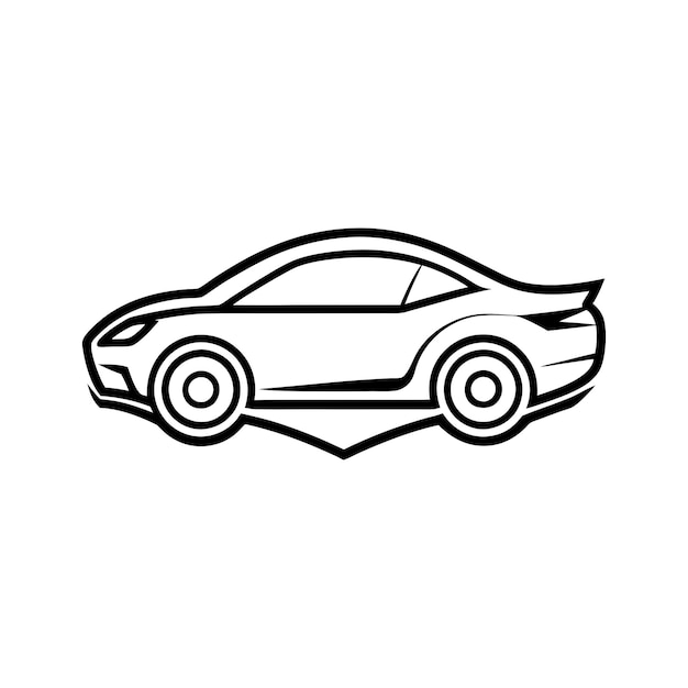Vector de ilustración de la página de colorear del logotipo del coche