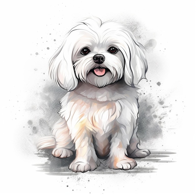 vector de ilustración de perro maltés