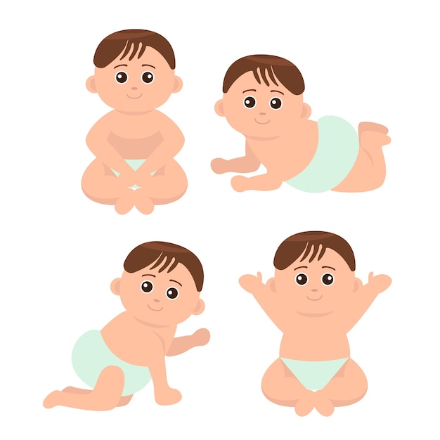 Vector de ilustración de personaje de bebé