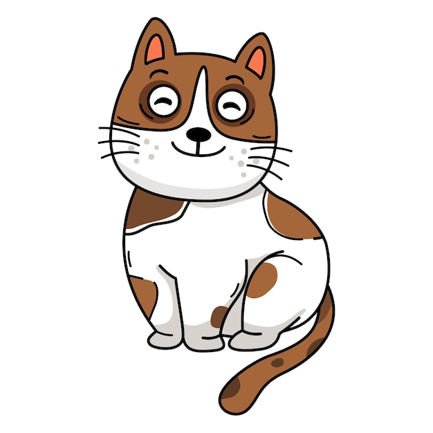 Vector de ilustración de personaje de gato dibujado a mano