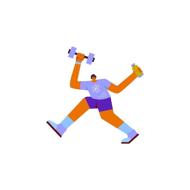 Vector de ilustración de personajes de gimnasio