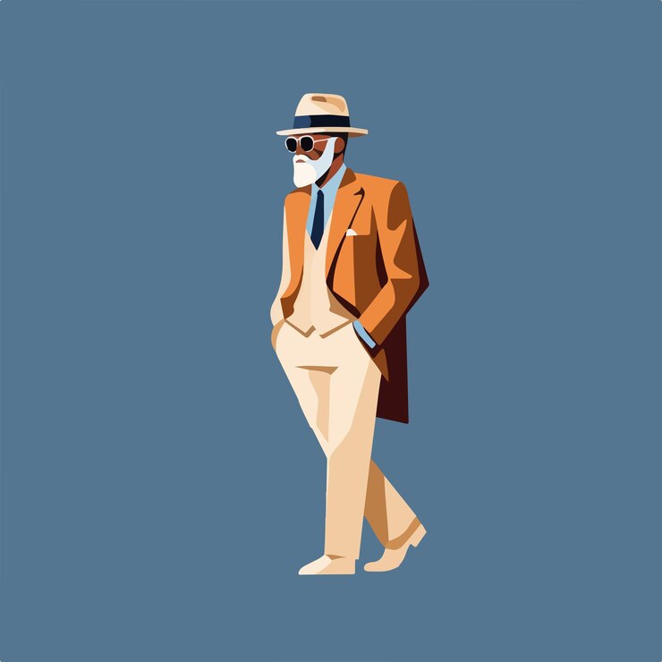 Vector vector de ilustración plana del abuelo anciano
