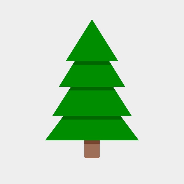 Vector de ilustración plana de árbol verde de navidad